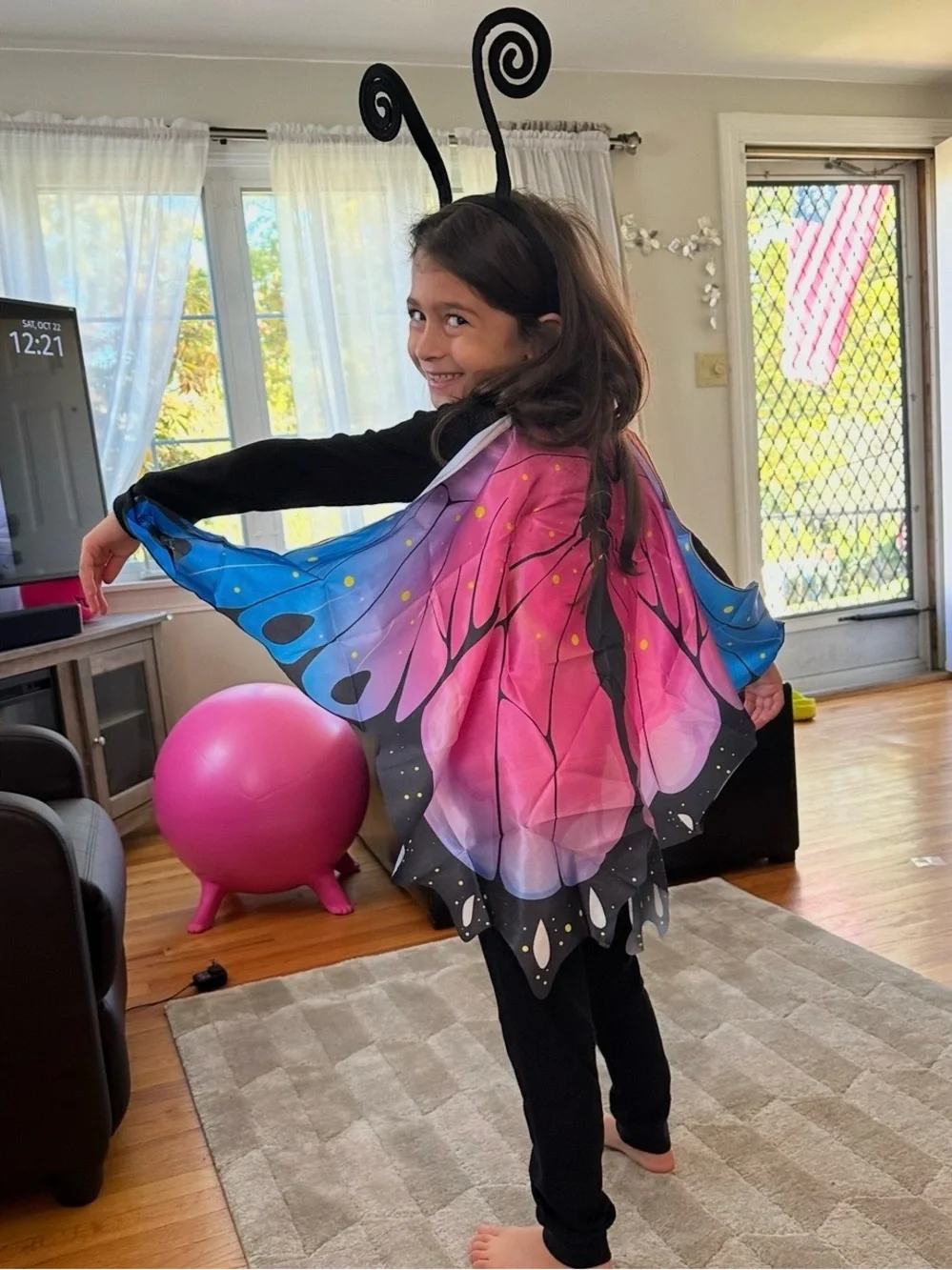 Kids Butterfly Wings Size Small Pink Blue Fairy Halloween Costume